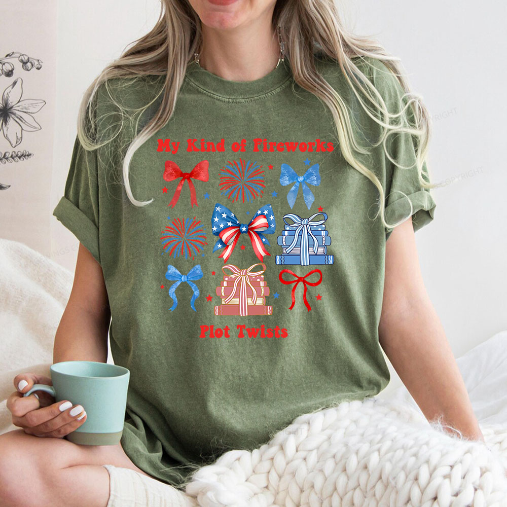 Pagewings y Kind of Fireworks Plot Twists Unisex Washed T-shirt