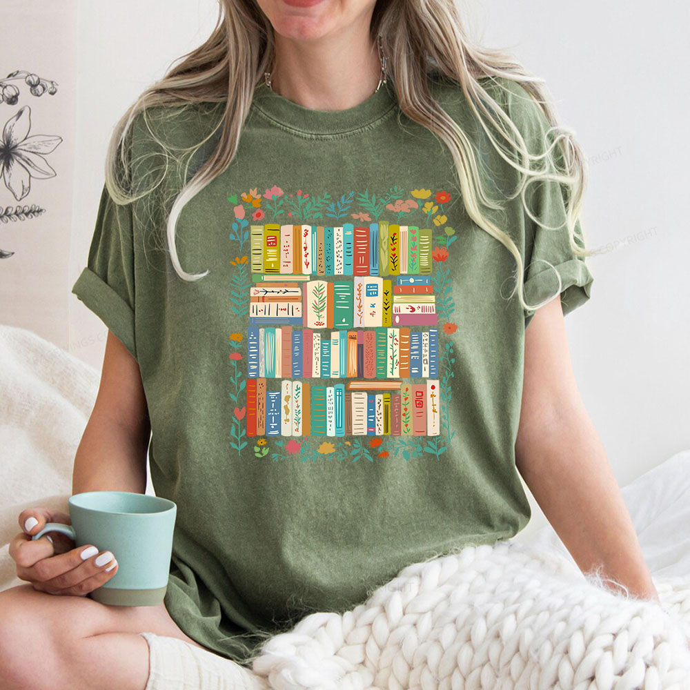 Pagewings Vintage Library Unisex Washed T-shirt