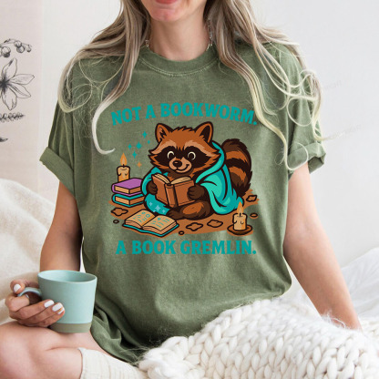 Pagewings Not A Bookworm A Book Gremlin Unisex Washed T-shirt
