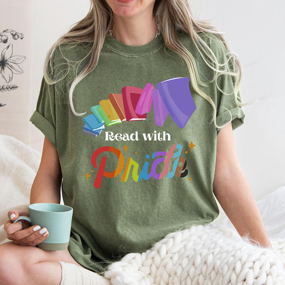 Pagewings Read with Pride Unisex Washed T-shirt