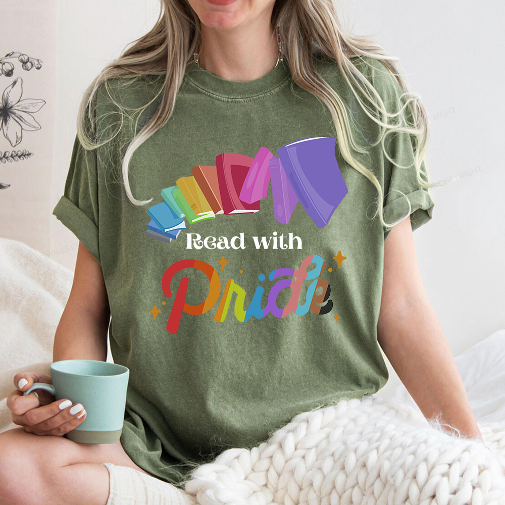 Pagewings Read with Pride Unisex Washed T-shirt