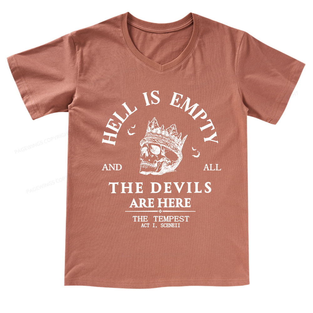 Pagewings Hell Is Empty And All The Devils Are Here V-neck T-shirt