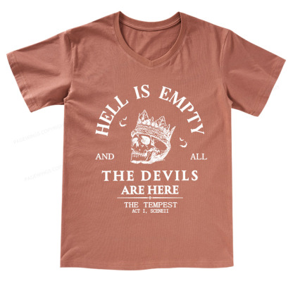 Pagewings Hell Is Empty And All The Devils Are Here V-neck T-shirt