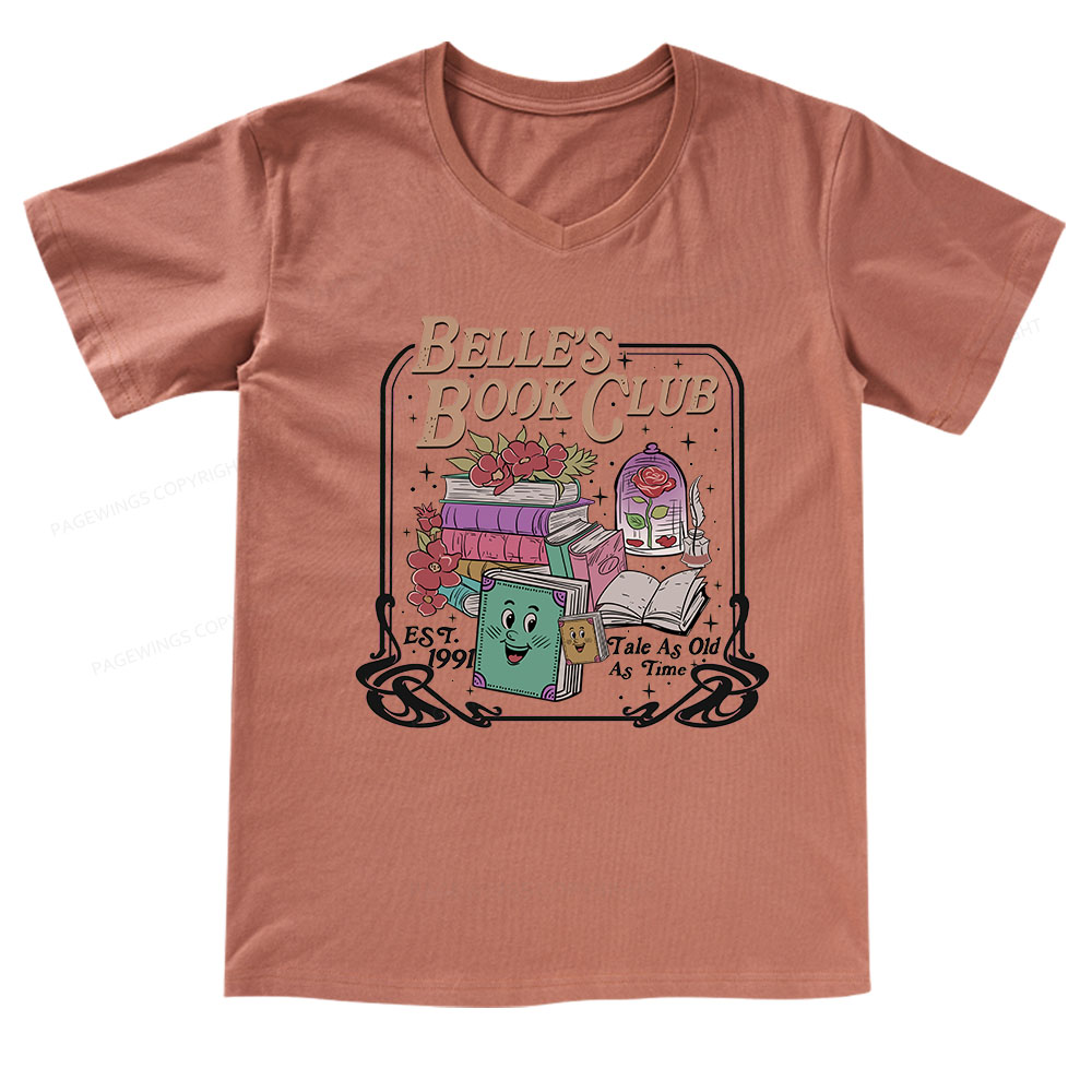 Pagewings Belle's Book Club V-neck T-shirt