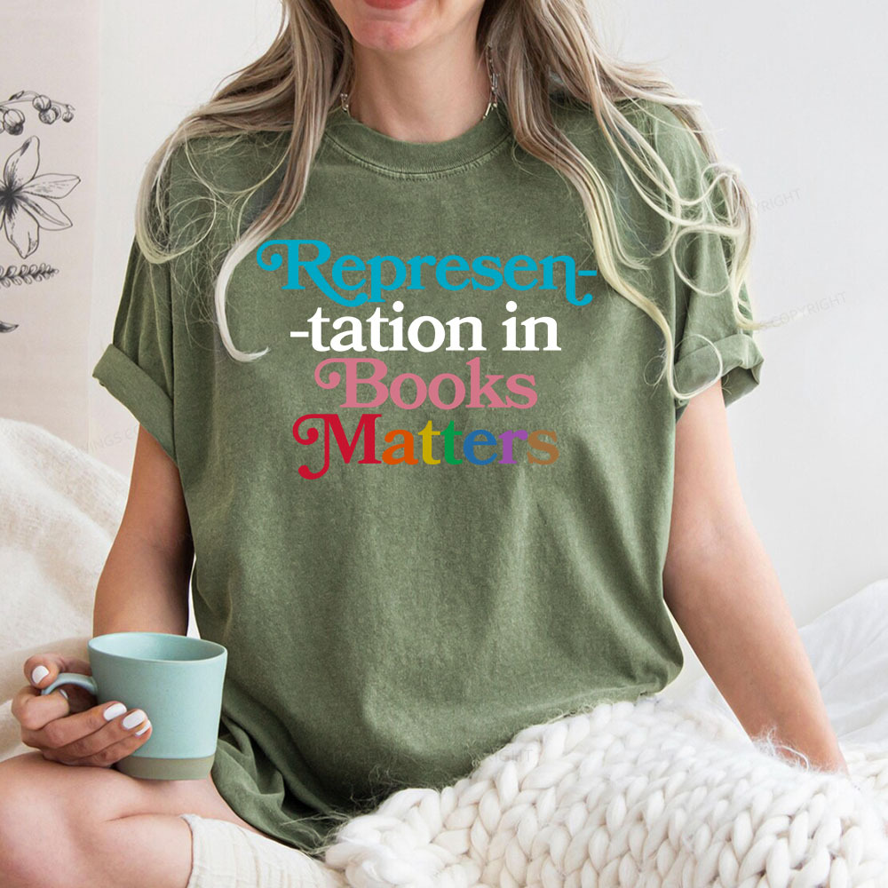 Pagewings Represen-tation in Books Matters Unisex Washed T-shirt