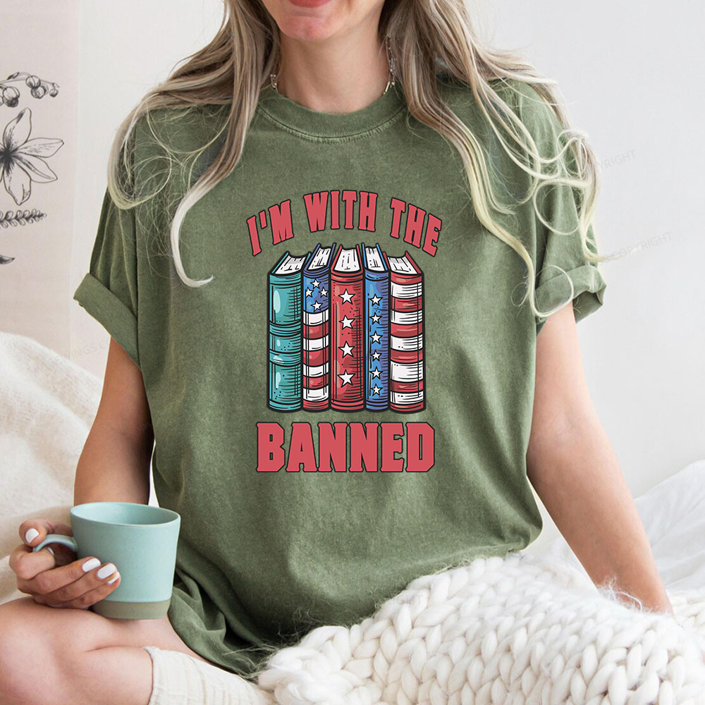 Pagewings I'm With The Banned Unisex Washed T-shirt