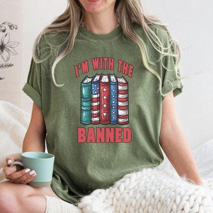 Pagewings I'm With The Banned Unisex Washed T-shirt