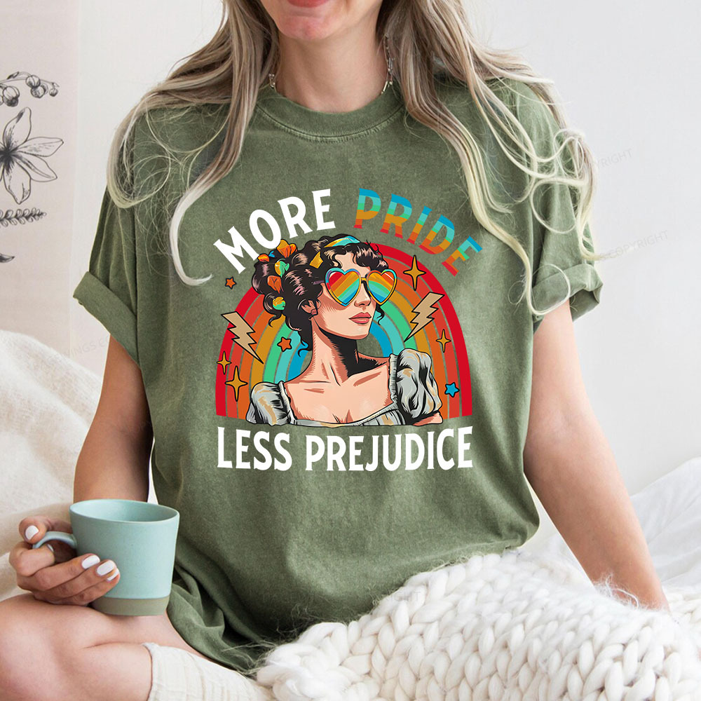 Pagewings More Pride Less Prejudice Unisex Washed T-shirt