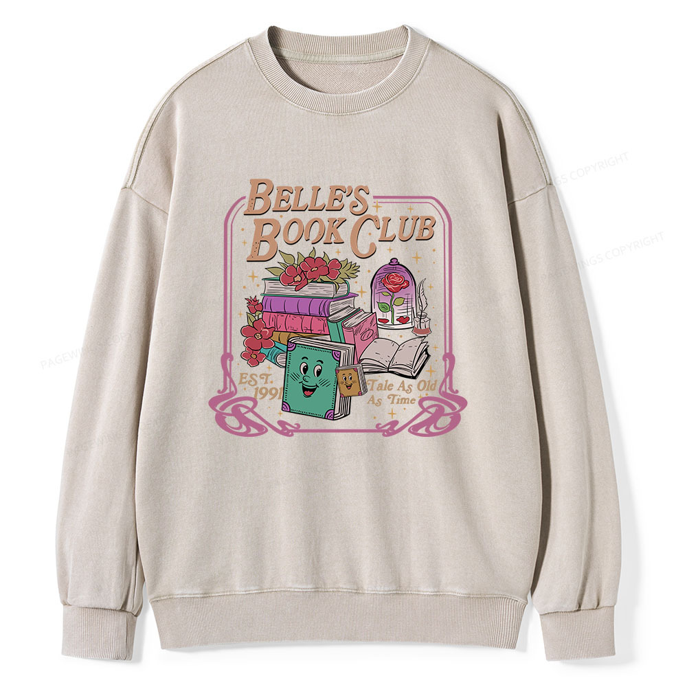Pagewings Belle's Book Club Unisex Washed Sweatshirt