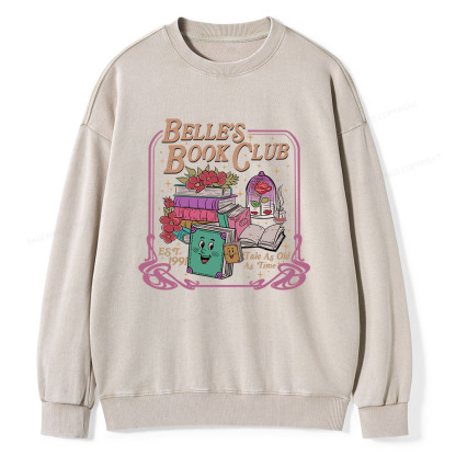 Pagewings Belle's Book Club Unisex Washed Sweatshirt