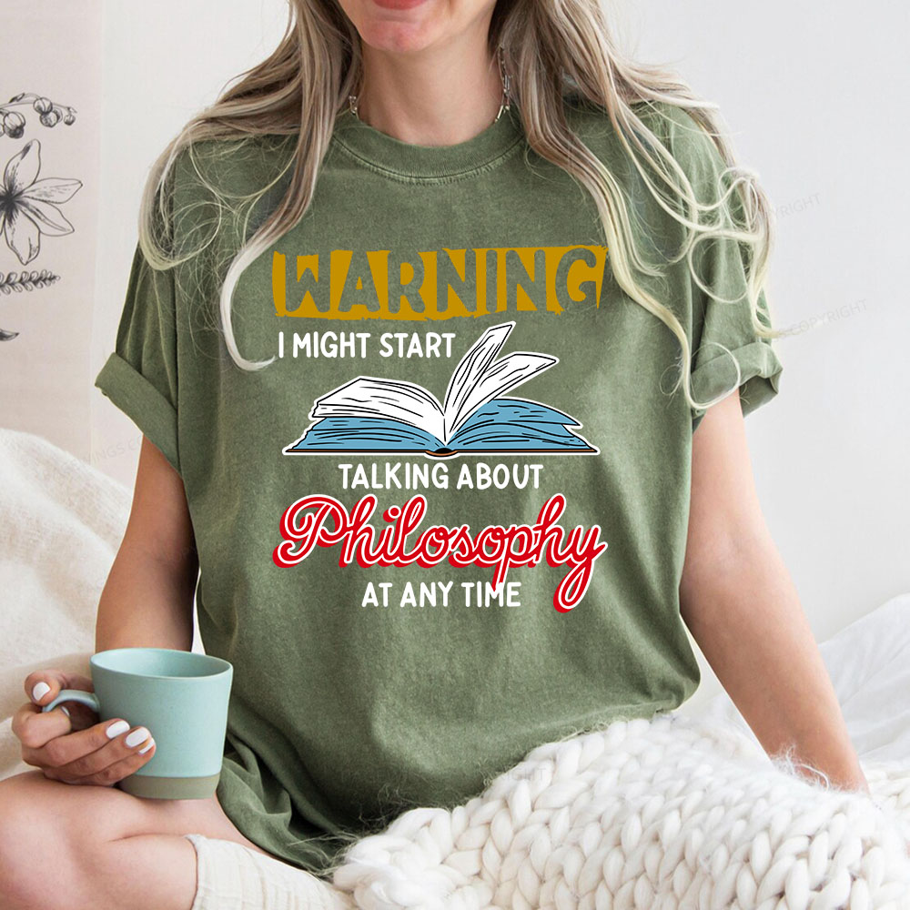 Pagewings Talking About Philosophy At Any Time Unisex Washed T-shirt