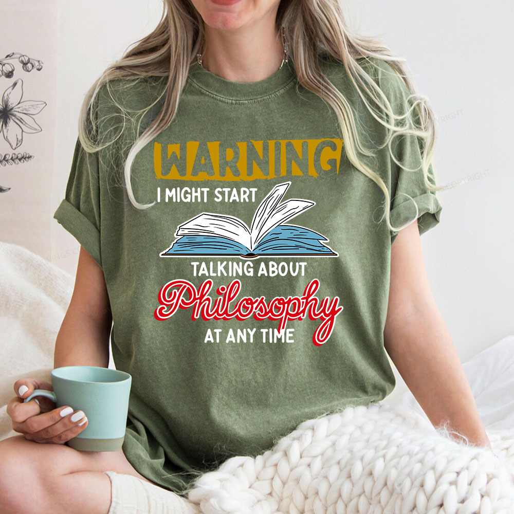 Pagewings Talking About Philosophy At Any Time Unisex Washed T-shirt