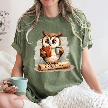 Pagewings Late Night Wisdom Unisex Washed T-shirt