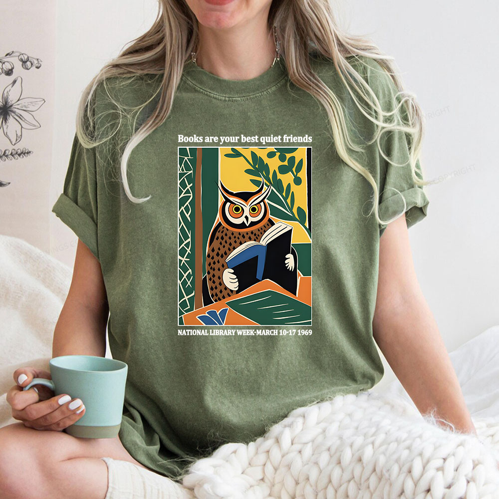 Pagewings Books Are Your Best Quiet Friends Unisex Washed T-shirt