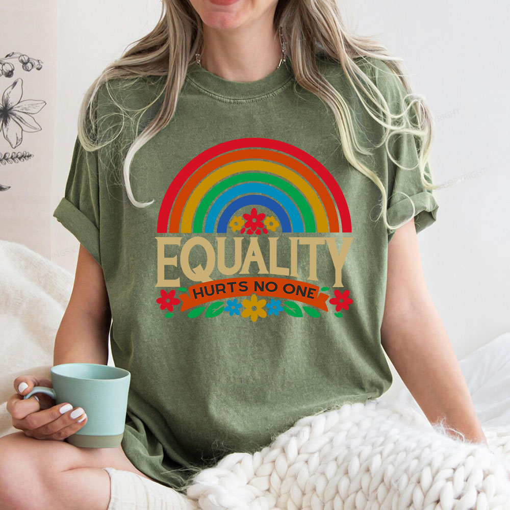 Pagewings Equality Hurts No One Unisex Washed T-shirt