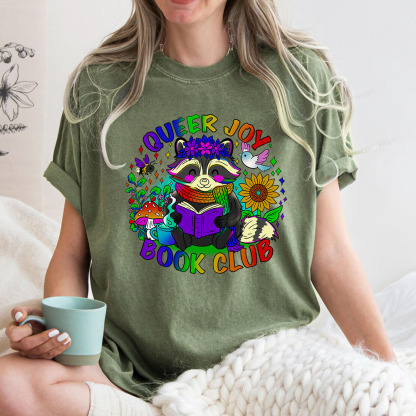 Pagewings Queer Joy Book Club Unisex Washed T-shirt