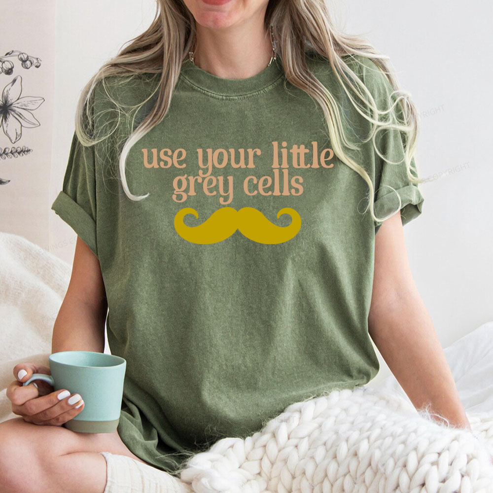 Pagewings Use Your Little Grey Cells Unisex Washed T-shirt