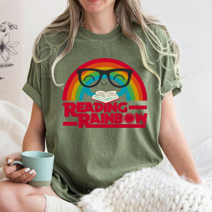 Pagewings Reading Rainbow Unisex Washed T-shirt