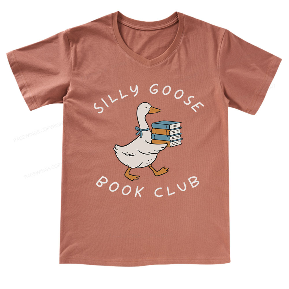 Pagewings Silly Goose Book Club V-neck T-shirt