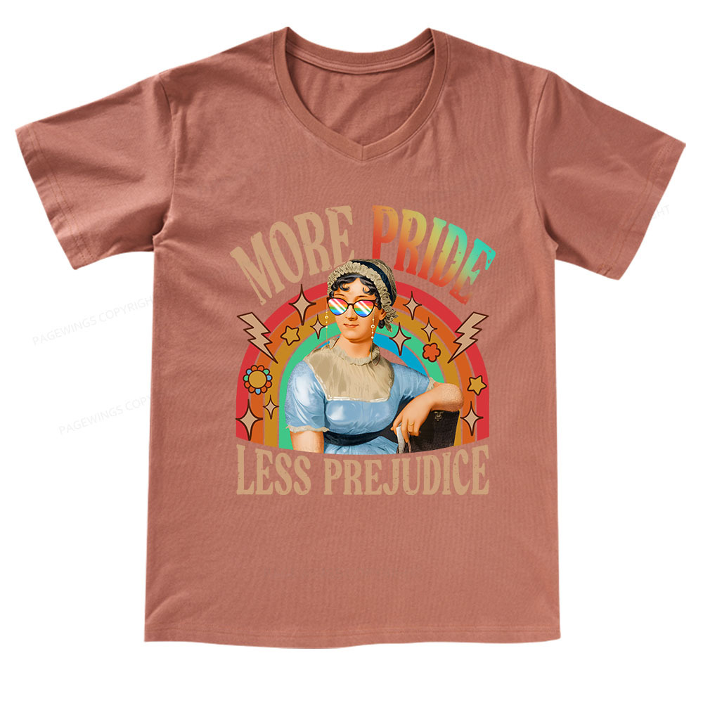Pagewings More Pride Less Prejudice V-neck T-shirt