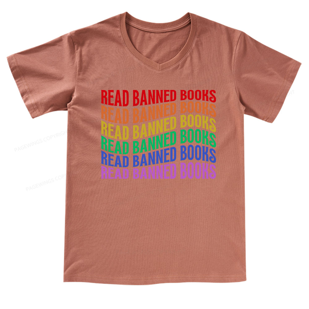 Pagewings Read Banned Books V-neck T-shirt