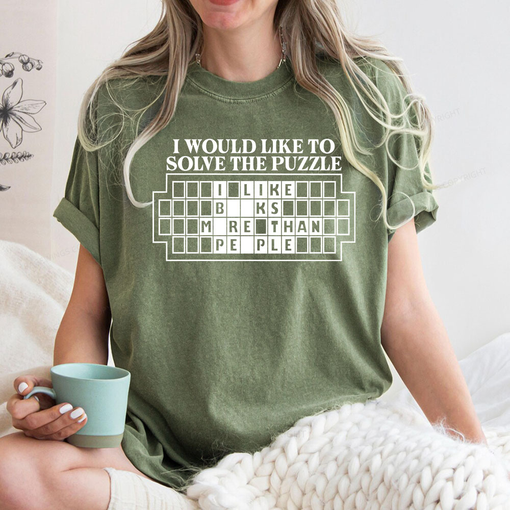 Pagewings I Would Like To Solve The Puzzle Unisex Washed T-shirt