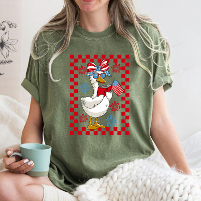 Pagewings 4th July Goose Unisex Washed T-shirt
