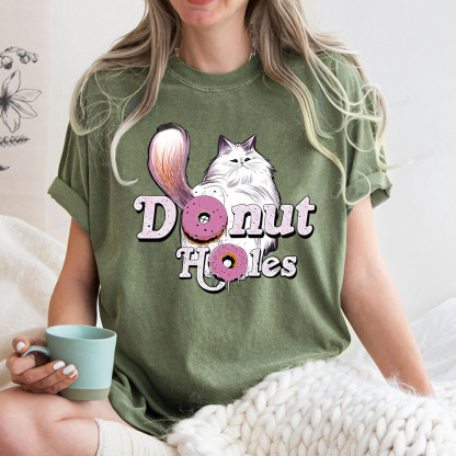 Pagewings Donut Cat Bookish Unisex Washed T-shirt