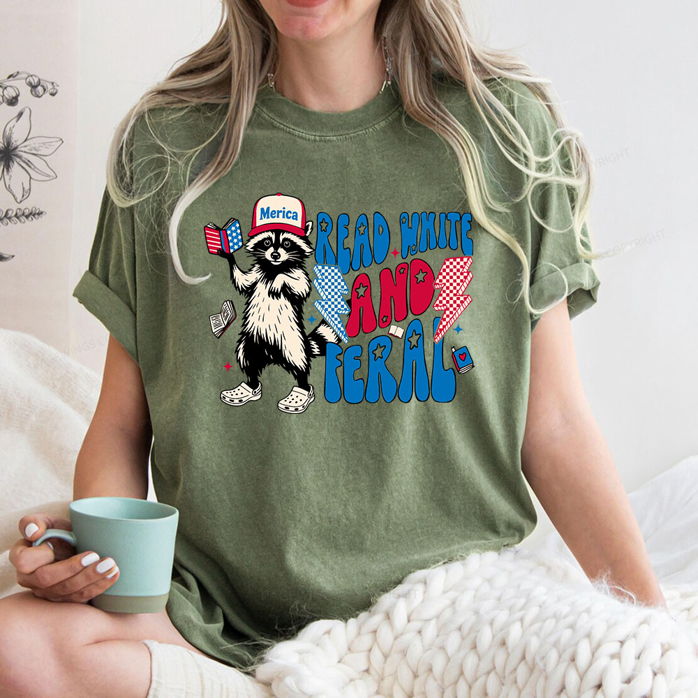 Pagewings 4th of July Raccoon Unisex Washed T-shirt