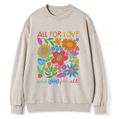 Pagewings All For Love Unisex Washed Sweatshirt