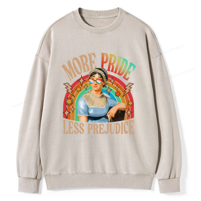 Pagewings More Pride Less Prejudice Unisex Washed Sweatshirt
