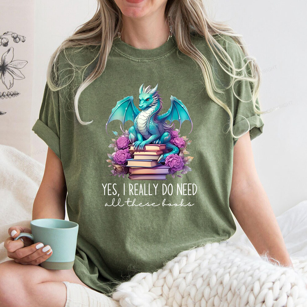 Pagewings Yes I Really Do Need All These Books Unisex Washed T-shirt
