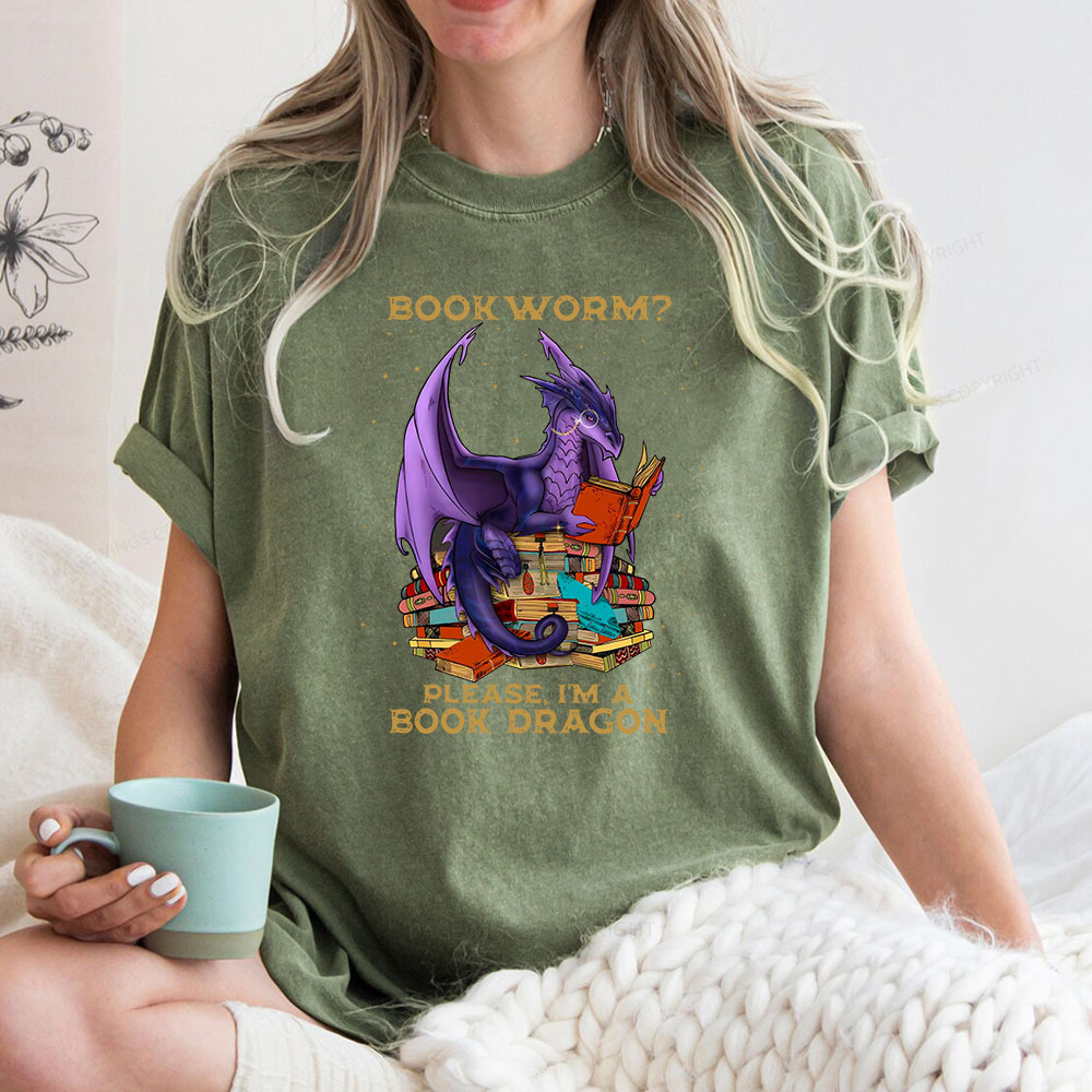 Pagewings Bookworm Please I'm A Book Dragon Unisex Washed T-shirt