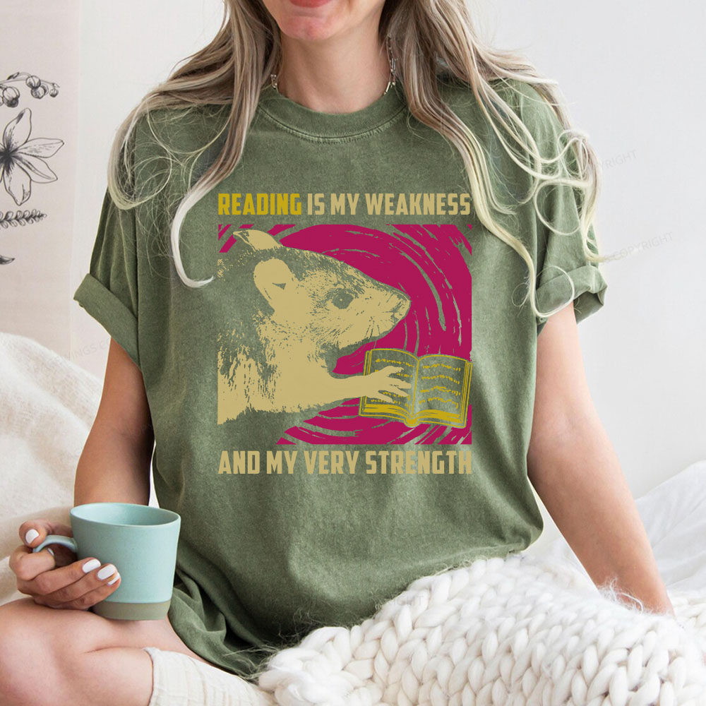 Pagewings Reading Is My Weakness And My Very Strength Unisex Washed T-shirt
