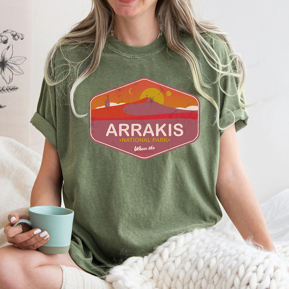 Pagewings Arrakis National Park Unisex Washed T-shirt