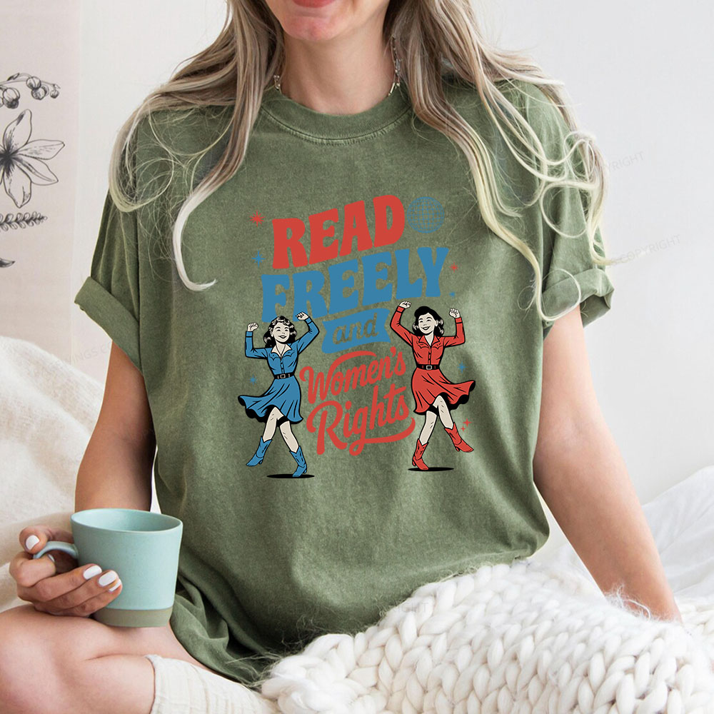Pagewings Read Freely And Women's Rights Unisex Washed T-shirt