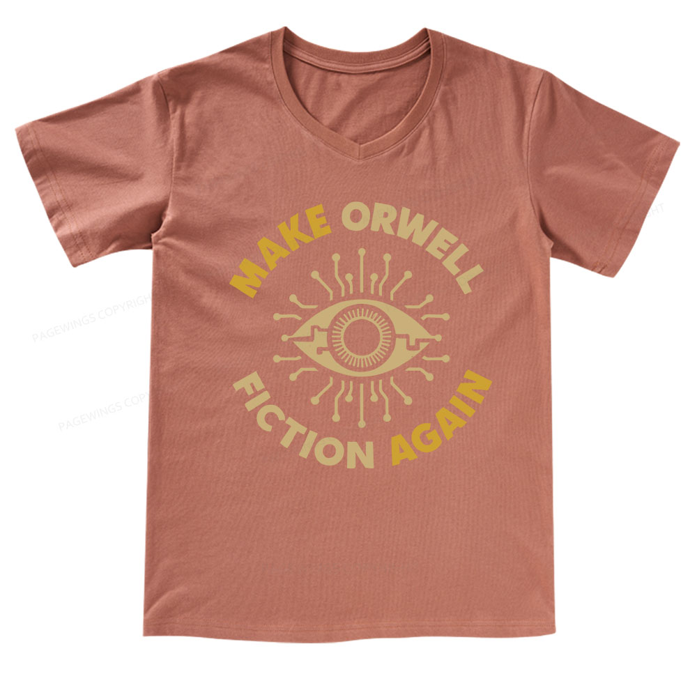 Pagewings Make Orwell Fiction Again V-neck T-shirt