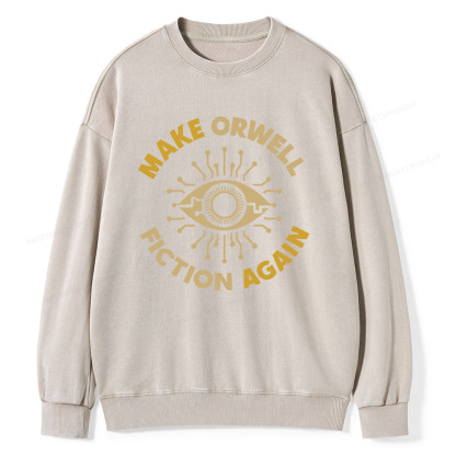 Pagewings Make Orwell Fiction Again Unisex Washed Sweatshirt