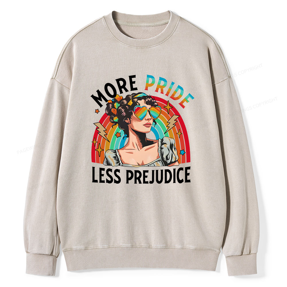 Pagewings More Pride Less Prejudice Unisex Washed Sweatshirt