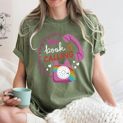 Pagewings My Book is Calling Unisex Washed T-shirt