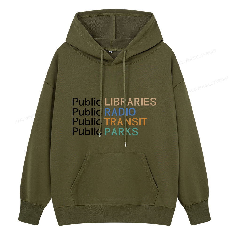 Pagewings Public Libraries Radio Transit Parks Unisex Classic Hoodie