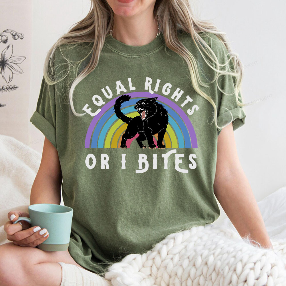 Pagewings Equal Rights or I Bites Unisex Washed T-shirt