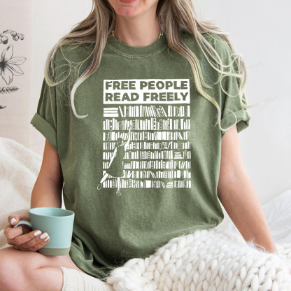 Pagewings Free People Read Freely Unisex Washed T-shirt