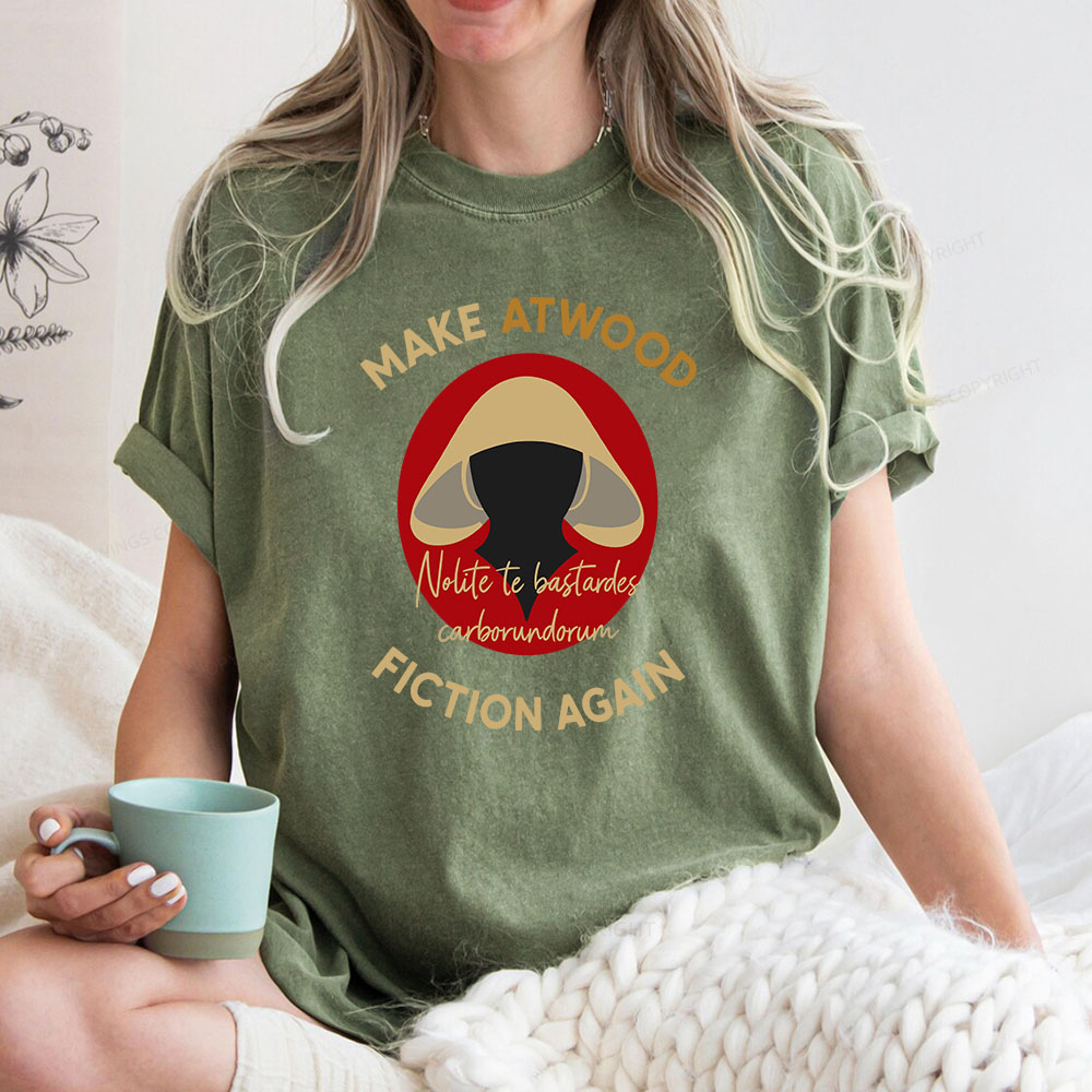Pagewings Make Atwood Fiction Again Unisex Washed T-shirt