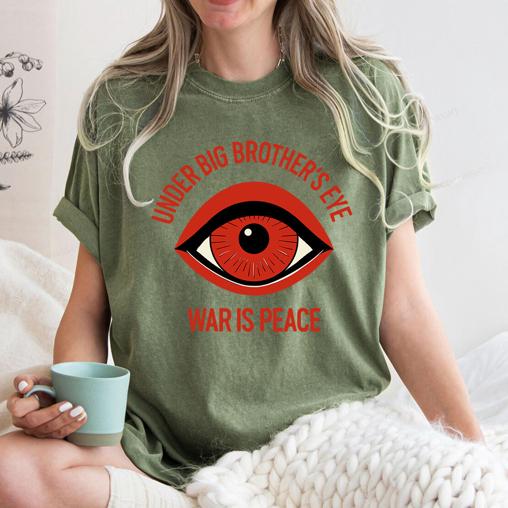 Pagewings Under Big Brother's Eye Unisex Washed T-shirt