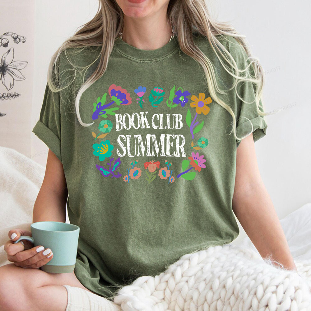 Pagewings Book Club Summer Unisex Washed T-shirt