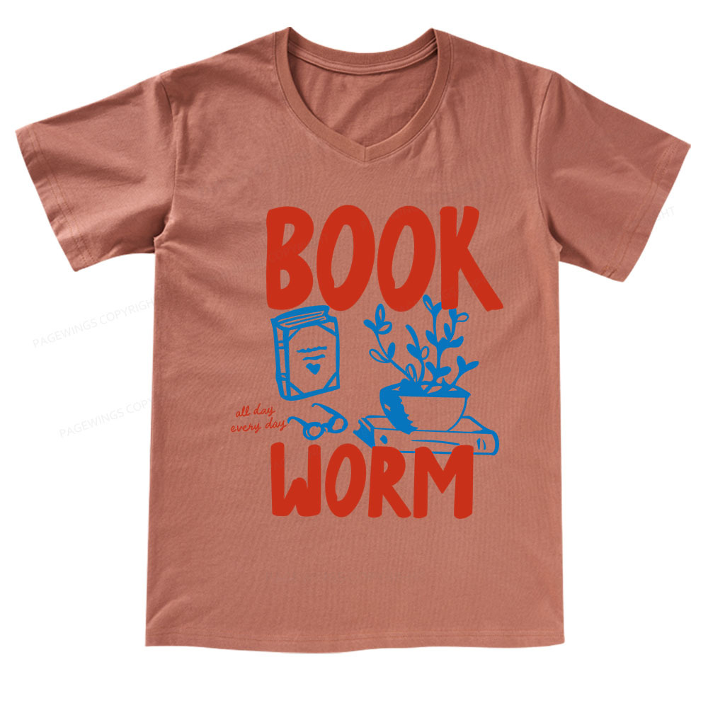 Pagewings Bookworm V-neck T-shirt