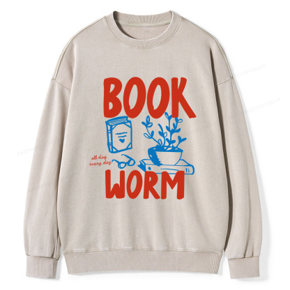 Pagewings Bookworm Unisex Washed Sweatshirt