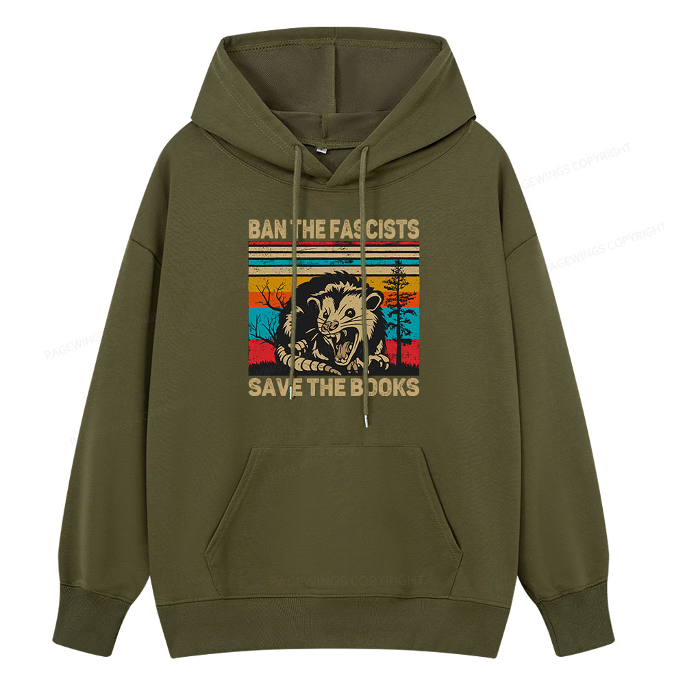 Pagewings Ban The Fascists Save The Books Unisex Classic Hoodie