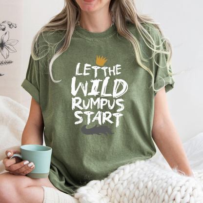 Pagewings Let the Wild Rumpus Start  Unisex Washed T-shirt